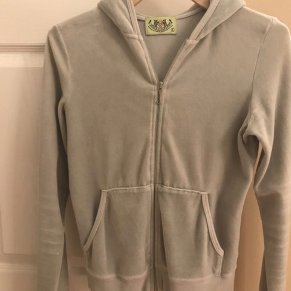 Zip up velour hoodie jacket - fits like a small